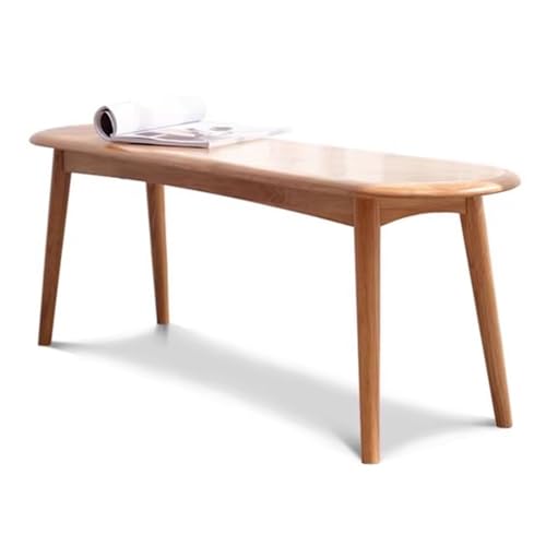 HARELA Esszimmer Sitzbank Massive Eichenholzbank, Holzbank Sitzbank Flur Garderobenbank Schuhbank, für Schlafzimmer, Wohnzimmer, Eingangsbereich, Stil Größe wählbar(Wood Color,100cm/39.4in)