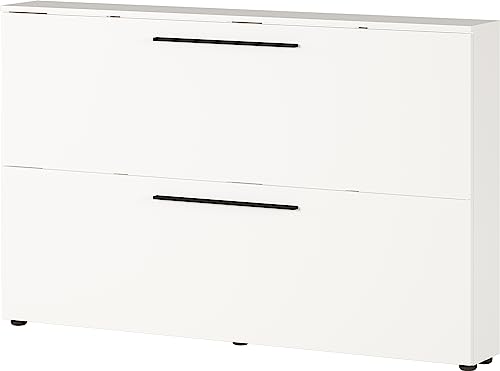 Germania Schuhschrank 2576-84 GW-Utah, in Weiß, mit Platz für 12 Paar Schuhe, geringe Tiefe, ideal für schmale Flure, 140 x 85 x 19 cm (BxHxT)