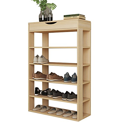 sogesfurniture Holz Schuhregal 5 Ebenen Schuhschrank Schuhablage Standregal Schuhständer für 20 Paar Schuhe, 75 x 30 x 94cm, ideal für Diele, Flur, Treppenhaus, Ahorn BHEU-L24-MP