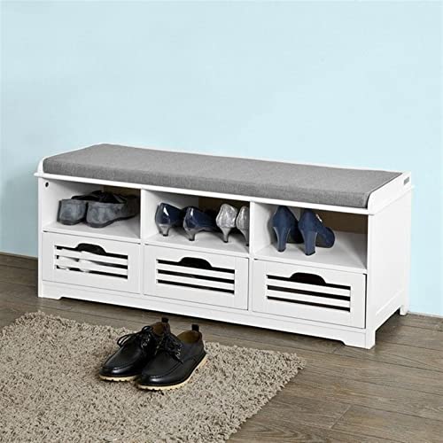 Yiibcio Sessel Freizeit Sofa Stühle Truhenbank Sitzbank mit 3 Körben und Ablagen, Schuhtruhe, Sitzkommode für Büro, Schlafzimmer, Küche, Wohnzimmer, Eingang