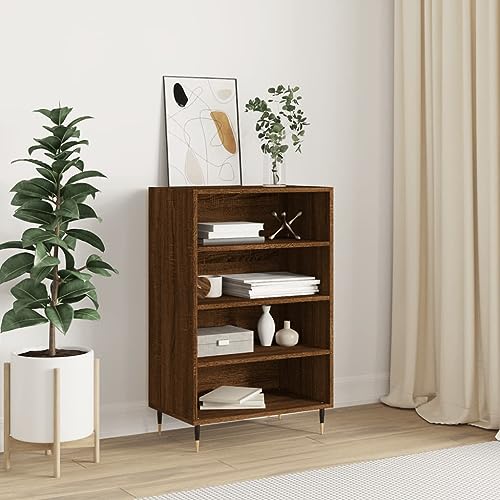 Annlera Sideboards 57x35x90cm Braun Eichen-Optik Holzwerkstoff,Eisen Esszimmermöbel Klassisches Sideboard Bücherschrank Hängeschuhschrank Schlafzimmer Kommode Fernseher Schrank Schrank