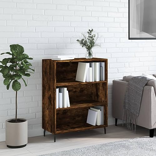 Annlera Sideboards 69,5x32,5x90cm Räuchereiche Holzwerkstoff,Metall Esszimmermöbel Klassisches Sideboard Schlafzimmer Kommode Fernseher Schrank Bücherschrank Hängeschuhschrank Schrank