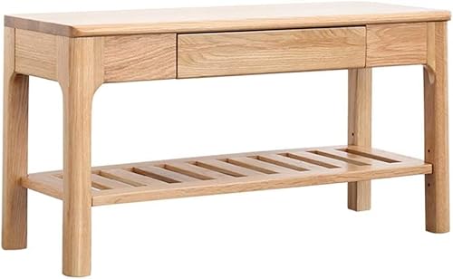 Home Mall – Schuhbank aus Holz – Moderne Einfachheit, einstöckiges Schuhregal mit Schublade, für Flureingang 2 (Size : 100×30×42cm)