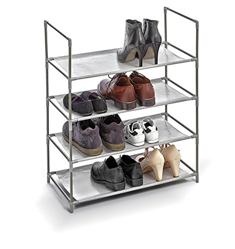 Domopak Living SCHUHREGAL 4 Regale 58,5X28,5X70 Kunststoff+Metall+TNT, Gray, 28,5 x 58,2 x 70 cm