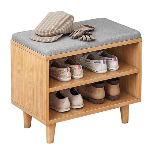 GEESDF Schmale Schuhaufbewahrungsbank, Schuhschrank Mit Sitz, 42 Cm/60 cm Kleiner Schuh-Organizer Für Kleine Räume Im Eingangsbereich,A,42cm