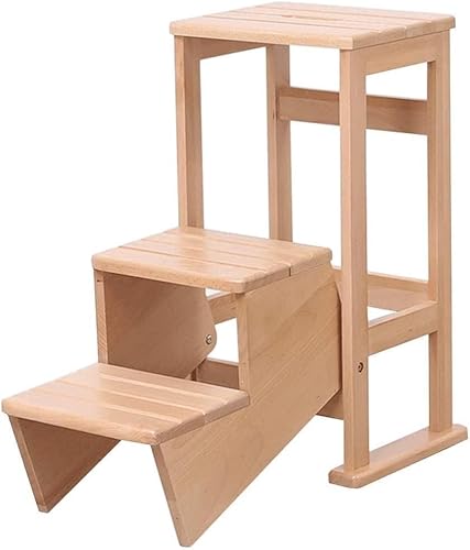 CATANK Home Tritthocker, klappbarer Tritthocker, Kleiner Fuß, Treppenstuhl, Sitze, Leiter, Regal, Trittleiter, rohes Holz, Dual-Use-Aufstieg, Schuhbank, Haushalt, Küche, Innenbereich, auf