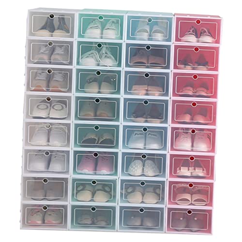 BUGUUYO Schuhkarton 6er-box Schuhbehälter Würfelregal Maschine Schuhaufbewahrung Korb Mit Deckel Kiste Aufbewahrungsschubladen Storage Drawers Stapelbare Schuhregale Für Schuhe Green