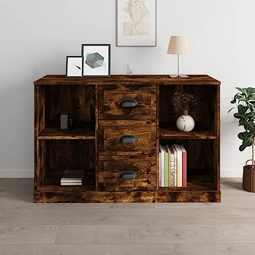 Annlera Sideboards 104,5x35,5x67,5cm Räuchereiche Holzwerkstoff Esszimmermöbel Klassisches Sideboard Bücherschrank Hängeschuhschrank Schlafzimmer Kommode Fernseher Schrank Schrank