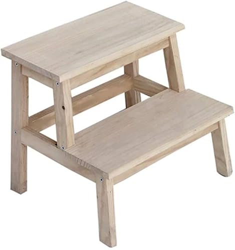 CATANK Hocker Küche Holz Kleiner 2-Stufen-Tritthocker Haushaltswaren Kleiner Hocker Wohnzimmer Fußhocker Schuhbank Langlebig (Größe: 40 * 24 * 50 cm) (39,5 * 35 * 35 cm)