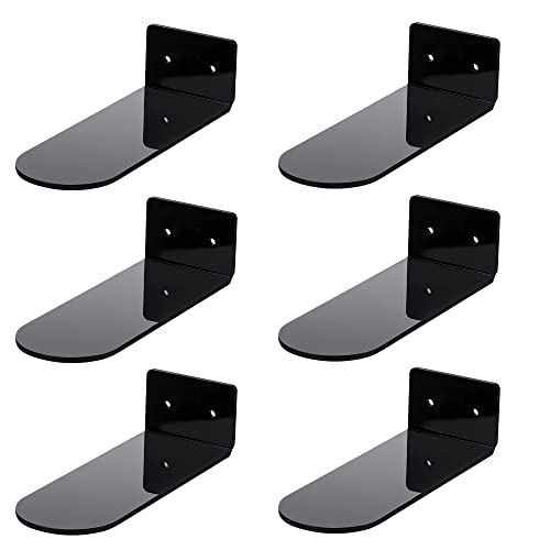 Cliettilw 6 Pack Schwimmende Schuh Regale,Schwarze Acryl Schuh Regale Montiert EIN der Wand, für die Anzeige Von SammlerstüCken für Schuhe und Sneaker