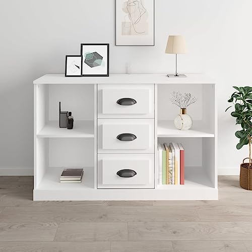 Annlera Sideboards 104,5x35,5x67,5cm Weiß Holzwerkstoff Esszimmermöbel Klassisches Sideboard Schlafzimmer Kommode Fernseher Schrank Bücherschrank Hängeschuhschrank Schrank