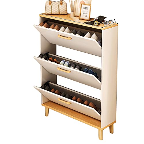 Schuhkipper Schuhschrank Schmal Schuhschrank Für Eingangseingangseingangseingangsschuh -Lagerschrank Mueble Para Zapatos Flip Down Schuhrock Holz 3 -Tier -Schuhorganisator Für Zuhause Und Wohnung ( Si