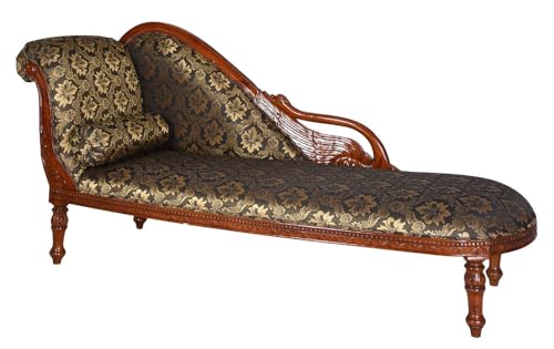 XXL Sofa Regency Couch Empire Sitzbank Braun Polstersofa Antik Chaiselongue Empire 175cm mar268 Palazzo Exklusiv