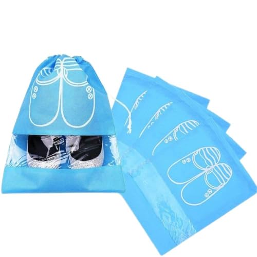 Shulishishop Schuhregale Schuhhalter Einstellbare Schuhfächer Aufbewahrungsbox für Schubladen aus Kunststoff Doppelter Schuhschlitz Hängende Schuhregale medium Blue