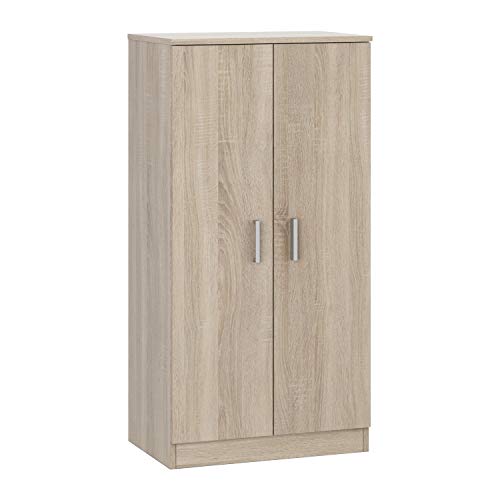 Habitdesign Zweitüriger Schuhschrank, Beistellmöbel, Grundmodell, Ausführung in kanadischer Eiche, Maße: 55 cm (Breite) x 108 cm (Höhe) x 36 cm (Tiefe)