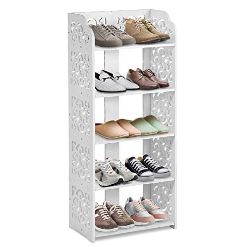 Schuhregal, Stapelbar Stabil Regal Organizer Aufbewahrung Schuhschrank Schrank Schuhregal aus Holz für Schlafzimmer Flur Bad Wohnzimmer Diele