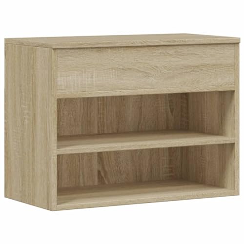 vidaXL Schuhbank Sitzbank Bank Sitztruhe Schuhschrank Schuhablage Schuhregal Schuhaufbewahrung Schuhständer Sonoma-Eiche 60x30x45cm Holzwerkstoff