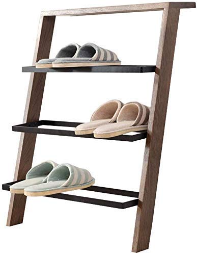 BHBXZZDB Portico Wand Schuhregal aus Massivholz | Preiswerter Kleiner Schuhschrank aus Eichenholz Schuhorganisator Regal | Braune Haushaltsgegenstände (Farbe: BRAUN Maße: 55 & mal; 15 & mal; 75 cm)