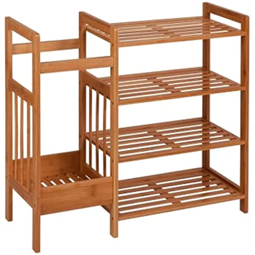 Joyark Schuhschrank für 8 Schuhpaare - Schuhkipper schmal und hoch 106Hx74Bx28W - Schuhregal geschlossen für Eingang, Shoe Rack, helles Holz